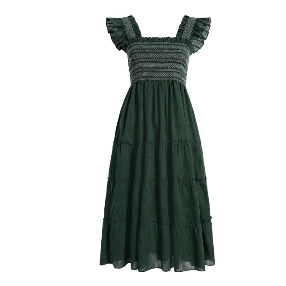 NWT - Hill House Home - Ellie Nap Dress, Green Shadow Stripe